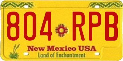 NM license plate 804RPB