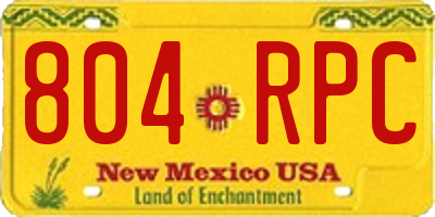 NM license plate 804RPC