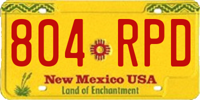 NM license plate 804RPD