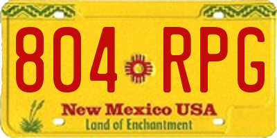 NM license plate 804RPG