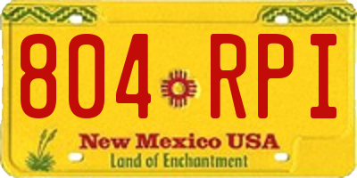 NM license plate 804RPI