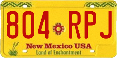 NM license plate 804RPJ