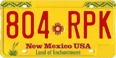 NM license plate 804RPK