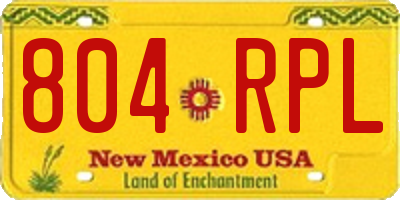 NM license plate 804RPL