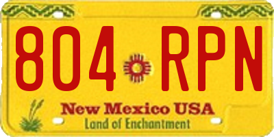 NM license plate 804RPN