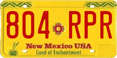 NM license plate 804RPR