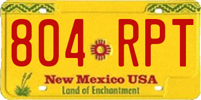 NM license plate 804RPT