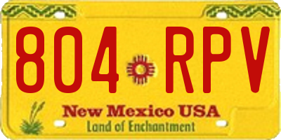 NM license plate 804RPV
