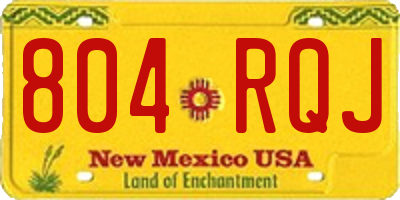 NM license plate 804RQJ