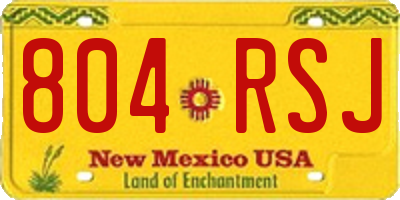 NM license plate 804RSJ