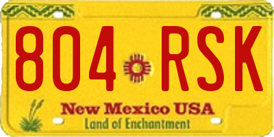 NM license plate 804RSK