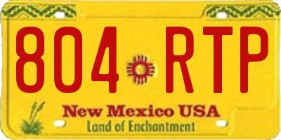 NM license plate 804RTP