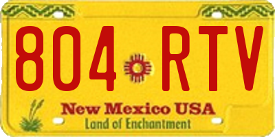 NM license plate 804RTV
