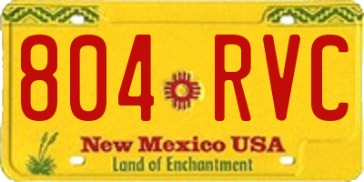NM license plate 804RVC
