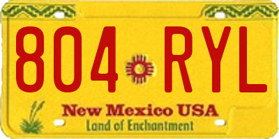NM license plate 804RYL