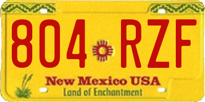 NM license plate 804RZF