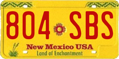 NM license plate 804SBS