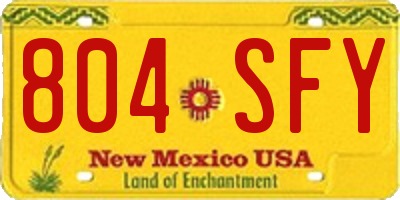 NM license plate 804SFY