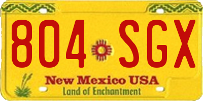 NM license plate 804SGX