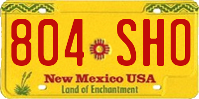 NM license plate 804SHO
