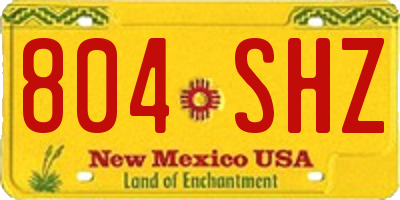 NM license plate 804SHZ