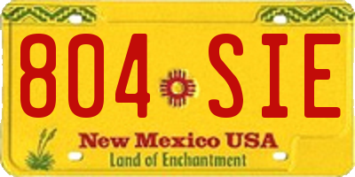 NM license plate 804SIE