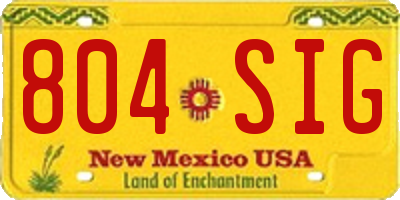 NM license plate 804SIG