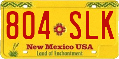 NM license plate 804SLK