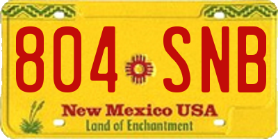 NM license plate 804SNB