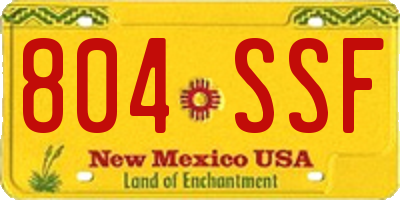 NM license plate 804SSF