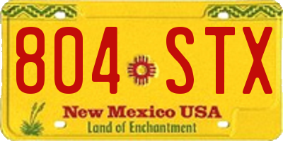 NM license plate 804STX