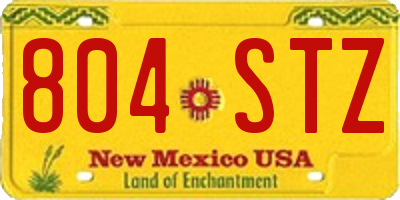 NM license plate 804STZ