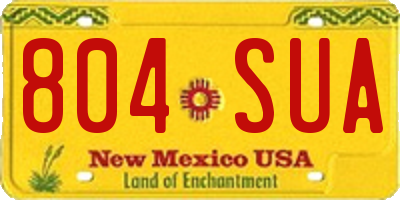 NM license plate 804SUA