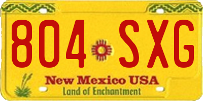 NM license plate 804SXG