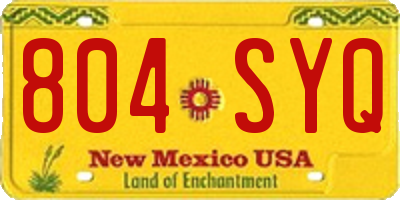 NM license plate 804SYQ