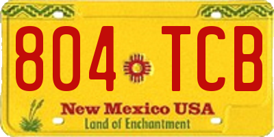 NM license plate 804TCB