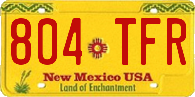 NM license plate 804TFR