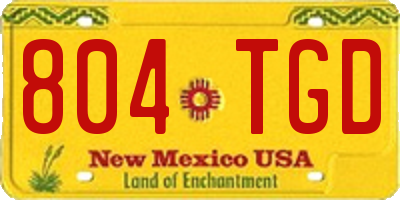 NM license plate 804TGD