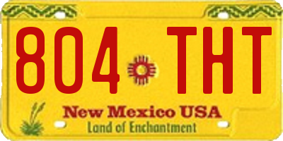 NM license plate 804THT