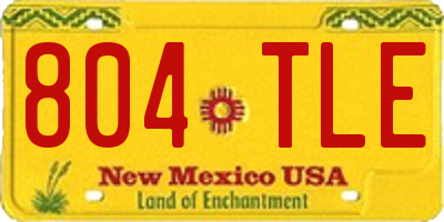 NM license plate 804TLE