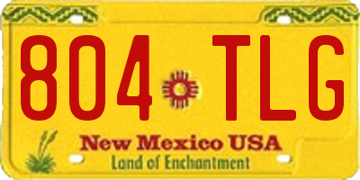 NM license plate 804TLG