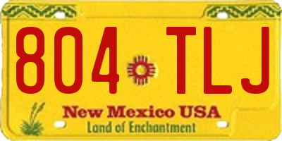 NM license plate 804TLJ