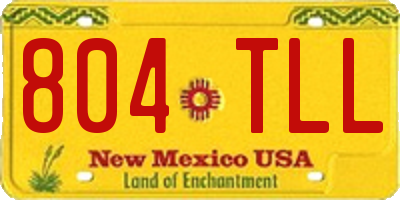 NM license plate 804TLL