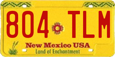 NM license plate 804TLM