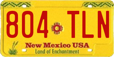 NM license plate 804TLN