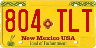NM license plate 804TLT
