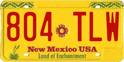 NM license plate 804TLW