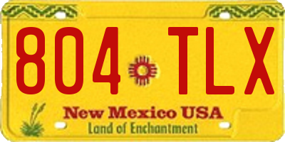 NM license plate 804TLX