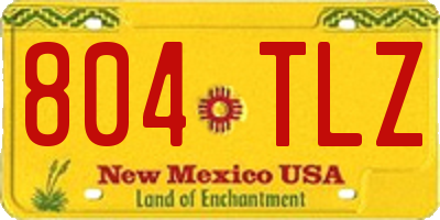 NM license plate 804TLZ