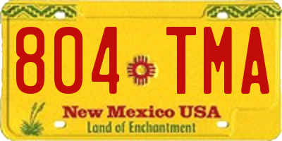NM license plate 804TMA